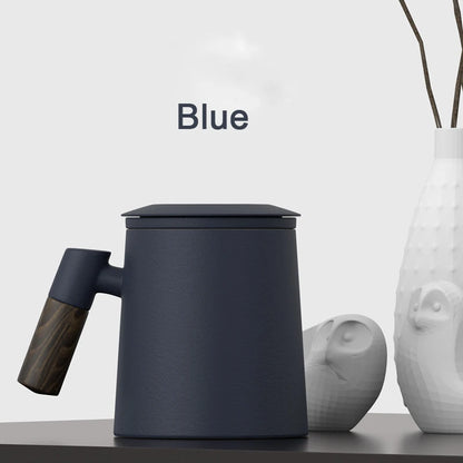 400ml Ceramic Coffee  Tea Mug With Handle Filter Lid For Home Porcelain Cup Office Tea Mug Premium Gifts Tea Strainer