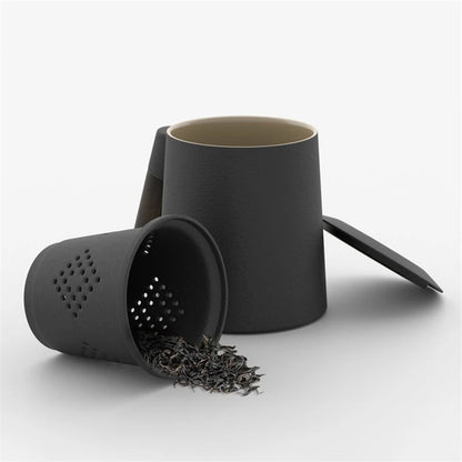 400ml Ceramic Coffee  Tea Mug With Handle Filter Lid For Home Porcelain Cup Office Tea Mug Premium Gifts Tea Strainer