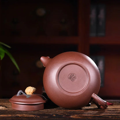 400ml Genuine Yixing Zisha Tea Pot Famous Handmade Raw Ore Purple Clay Pine Teapot Kung Fu Tea Kettle Free Shipping