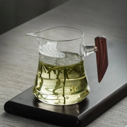 400ml Heat-resistant Glass Fair Cup Tea Leak Set Green Tea Cup Crescent Tea Maker Pot with Filter Teas Set Divider Even Cup