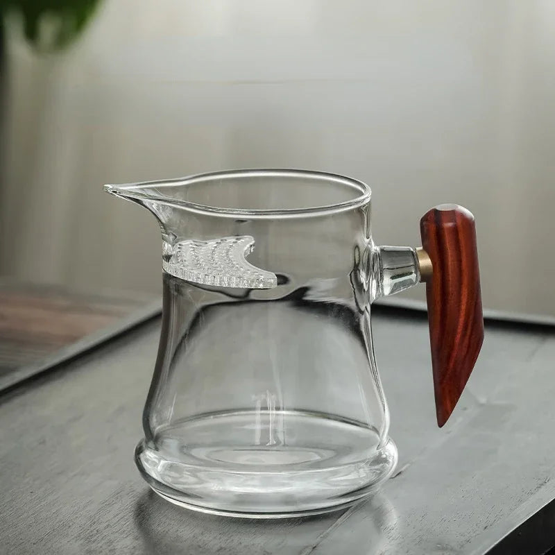400ml Heat-resistant Glass Fair Cup Tea Leak Set Green Tea Cup Crescent Tea Maker Pot with Filter Teas Set Divider Even Cup