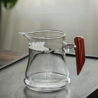 400ml Heat-resistant Glass Fair Cup Tea Leak Set Green Tea Cup Crescent Tea Maker Pot with Filter Teas Set Divider Even Cup