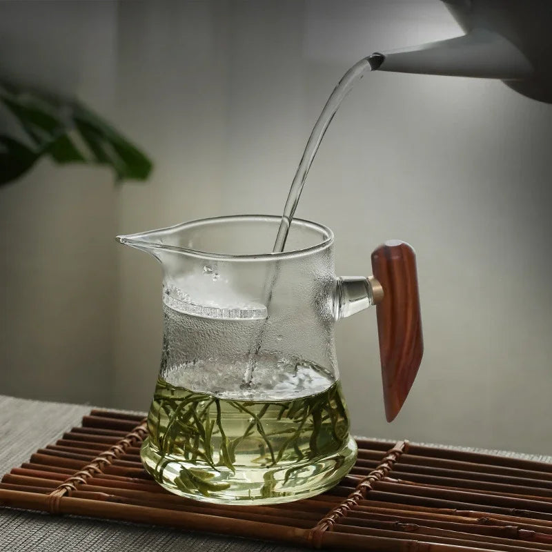 400ml Heat-resistant Glass Fair Cup Tea Leak Set Green Tea Cup Crescent Tea Maker Pot with Filter Teas Set Divider Even Cup