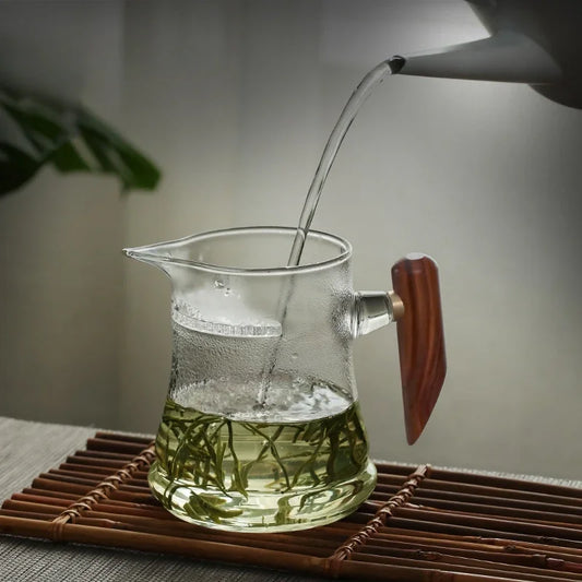 400ml Heat-resistant Glass Fair Cup Tea Leak Set Green Tea Cup Crescent Tea Maker Pot with Filter Teas Set Divider Even Cup