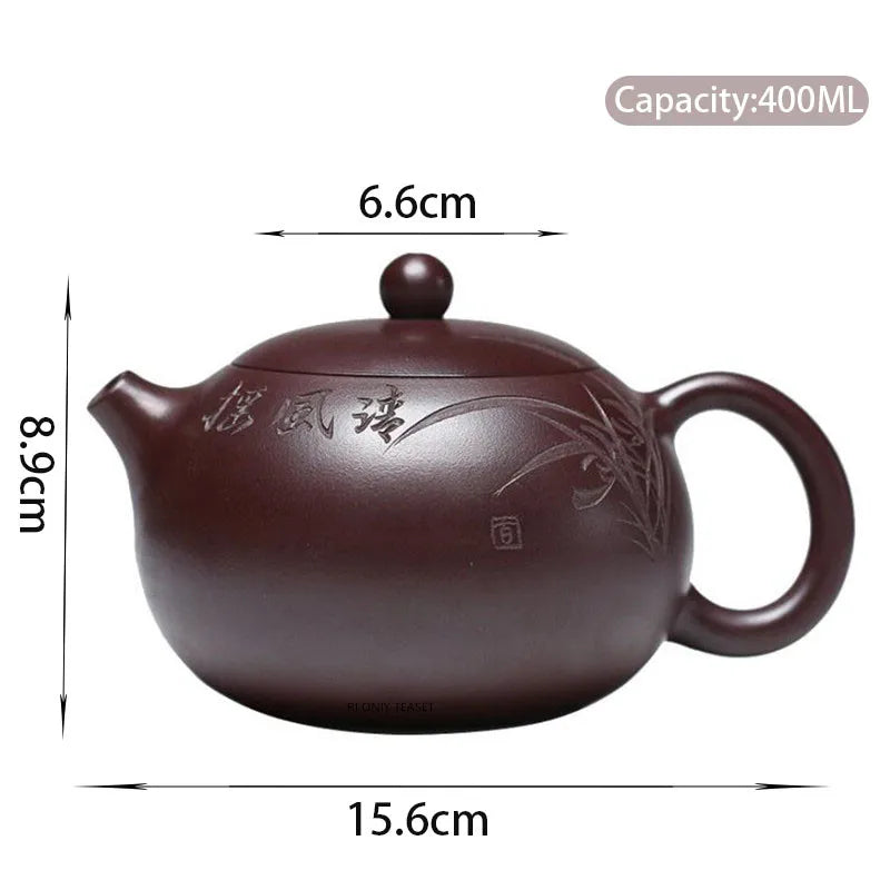 400ml High-end Yixing Raw Ore Purple Clay Teapots Famous Handmade Large Capacity Xishi Tea Pot Kettle Chinese Zisha Tea Set