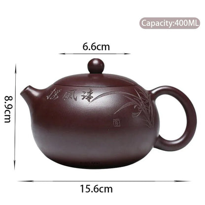 400ml High-end Yixing Raw Ore Purple Clay Teapots Famous Handmade Large Capacity Xishi Tea Pot Kettle Chinese Zisha Tea Set