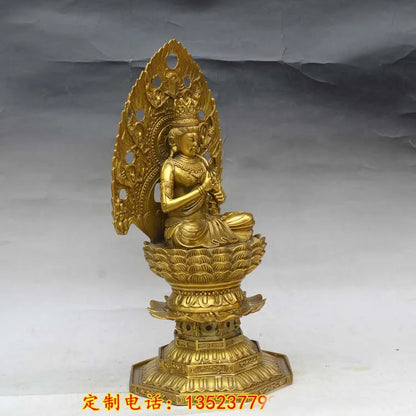 40CM  LARGE Asia home shop hall efficacious Talisman bless Safe Good luck Tathagata Vairocana RU LAI Buddha BRASS statue
