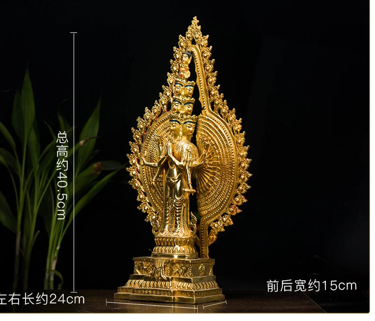 40CM Large # Tibetan Buddhism bless family home Safety Health wealth efficacious Protection Thousand hand Guanyin Buddha