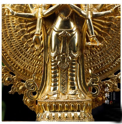 40CM Large # Tibetan Buddhism bless family home Safety Health wealth efficacious Protection Thousand hand Guanyin Buddha