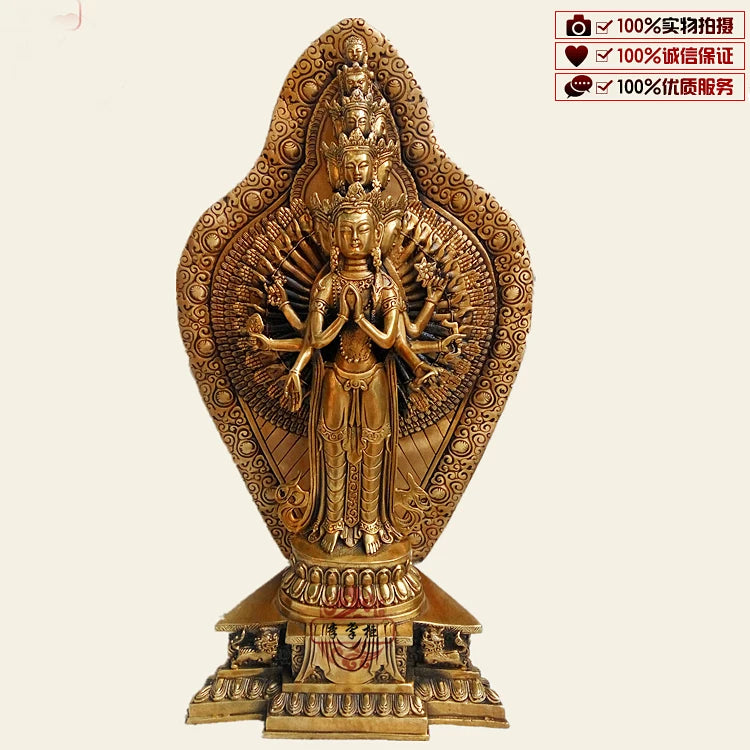 40CM Large # home family efficacious Protection Tibetan Buddhism Tantra Thousands Hands Guanyin Bodhisattva Buddha statue