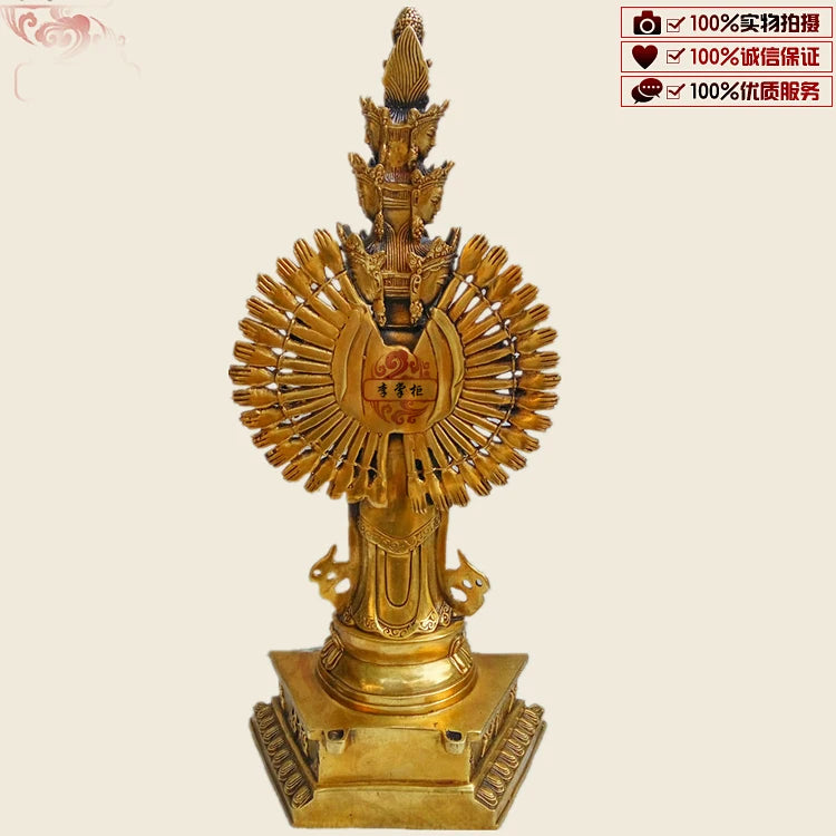 40CM Large # home family efficacious Protection Tibetan Buddhism Tantra Thousands Hands Guanyin Bodhisattva Buddha statue