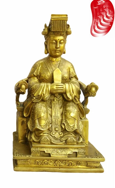 40CM huge HOME House Talisman Protection Meizhou Mazu Goddess Matsu Goddess of the Sea FENG SHUI brass art statue