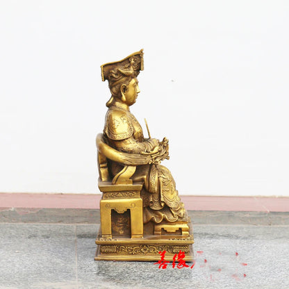 40CM huge HOME House Talisman Protection Meizhou Mazu Goddess Matsu Goddess of the Sea FENG SHUI brass art statue