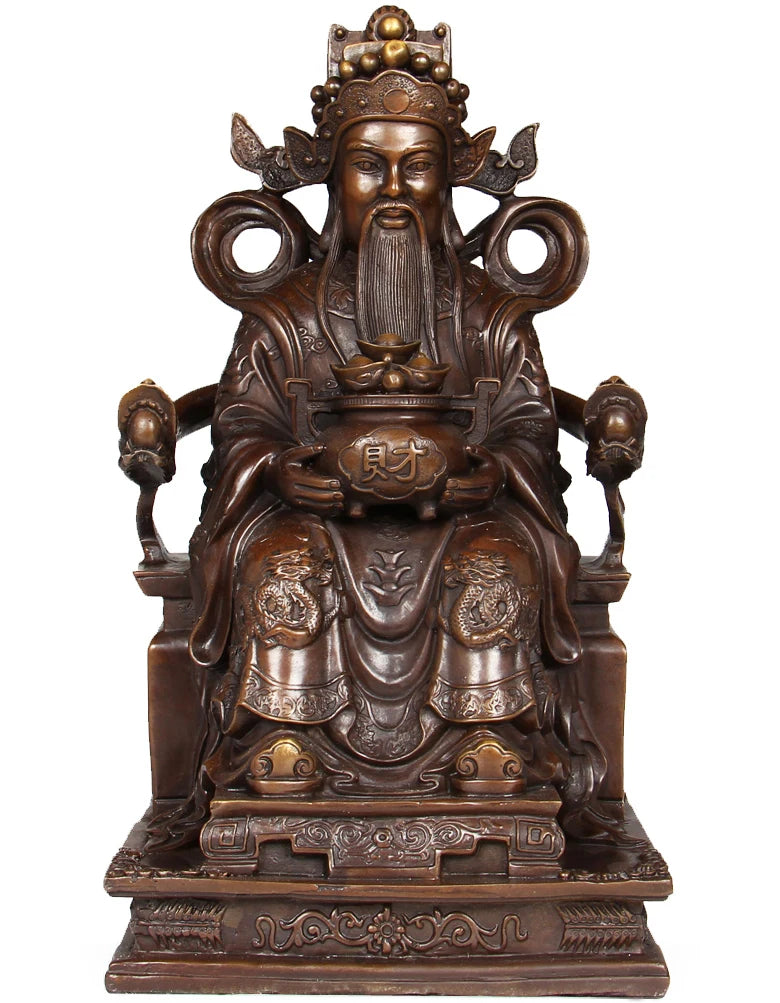 40CM large 2023 home office store Business thriving bring wealth fortune CAI SHEN fortune GOD statue bronze FENG SHUI Sculpture