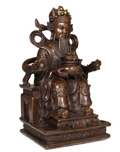 40CM large 2023 home office store Business thriving bring wealth fortune CAI SHEN fortune GOD statue bronze FENG SHUI Sculpture