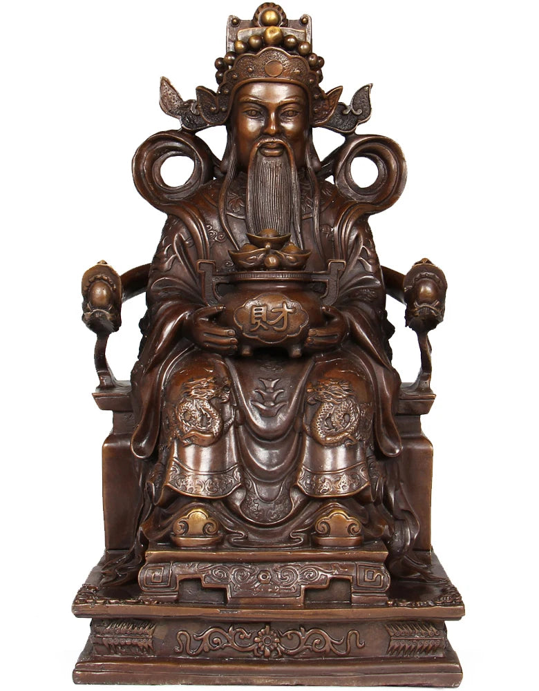 40CM large 2023 home office store Business thriving bring wealth fortune CAI SHEN fortune GOD statue bronze FENG SHUI Sculpture