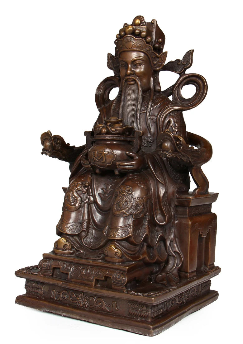 40CM large 2023 home office store Business thriving bring wealth fortune CAI SHEN fortune GOD statue bronze FENG SHUI Sculpture