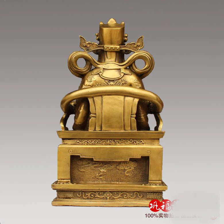 40CM large - home office efficacious Mascot bring wealth fortune CAI SHEN fortune GOD copper statue FENG SHUI Sculpture