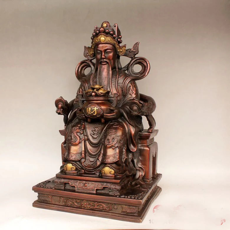 40CM large -home office efficacious Mascot bring wealth fortune FENG SHUI CAI SHEN fortune GOD brass statue Sculpture