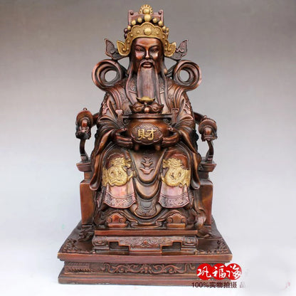 40CM large -home office efficacious Mascot bring wealth fortune FENG SHUI CAI SHEN fortune GOD brass statue Sculpture