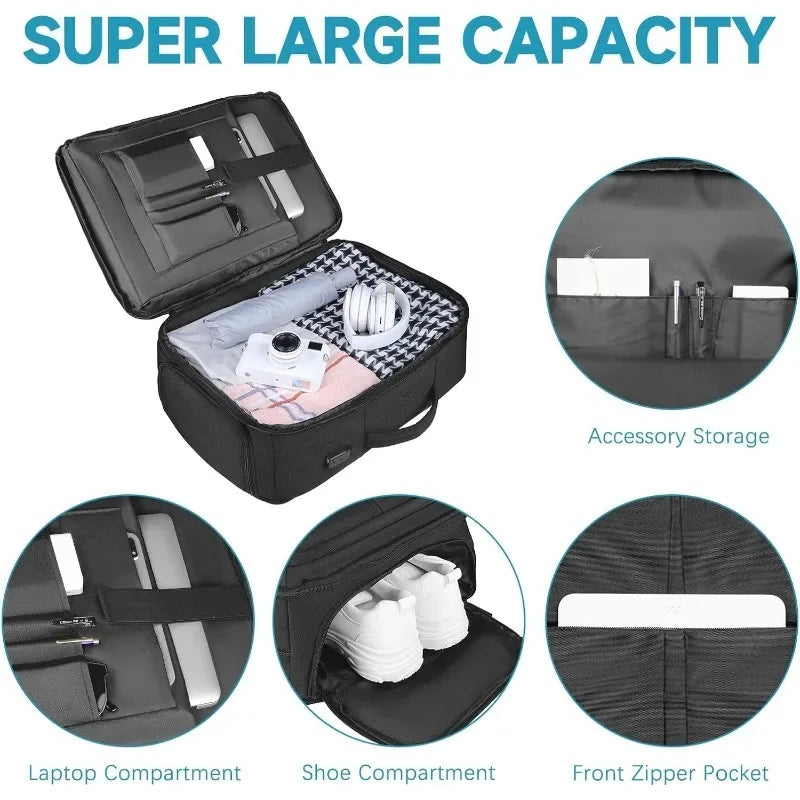 40L Flight Approved Waterproof Business Weekend Suitcase Luggage Large Backpack Fits 17.3 Inch Laptop Men