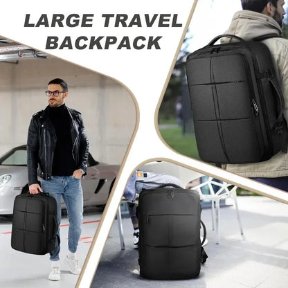 40L Flight Approved Waterproof Business Weekend Suitcase Luggage Large Backpack Fits 17.3 Inch Laptop Men