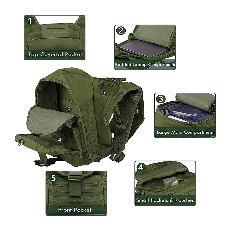 40L High capacity Outdoor Sports Backpack Hiking Backpack Molle System Backpack Outdoor Sports Backpack Camping Hiking Backpack