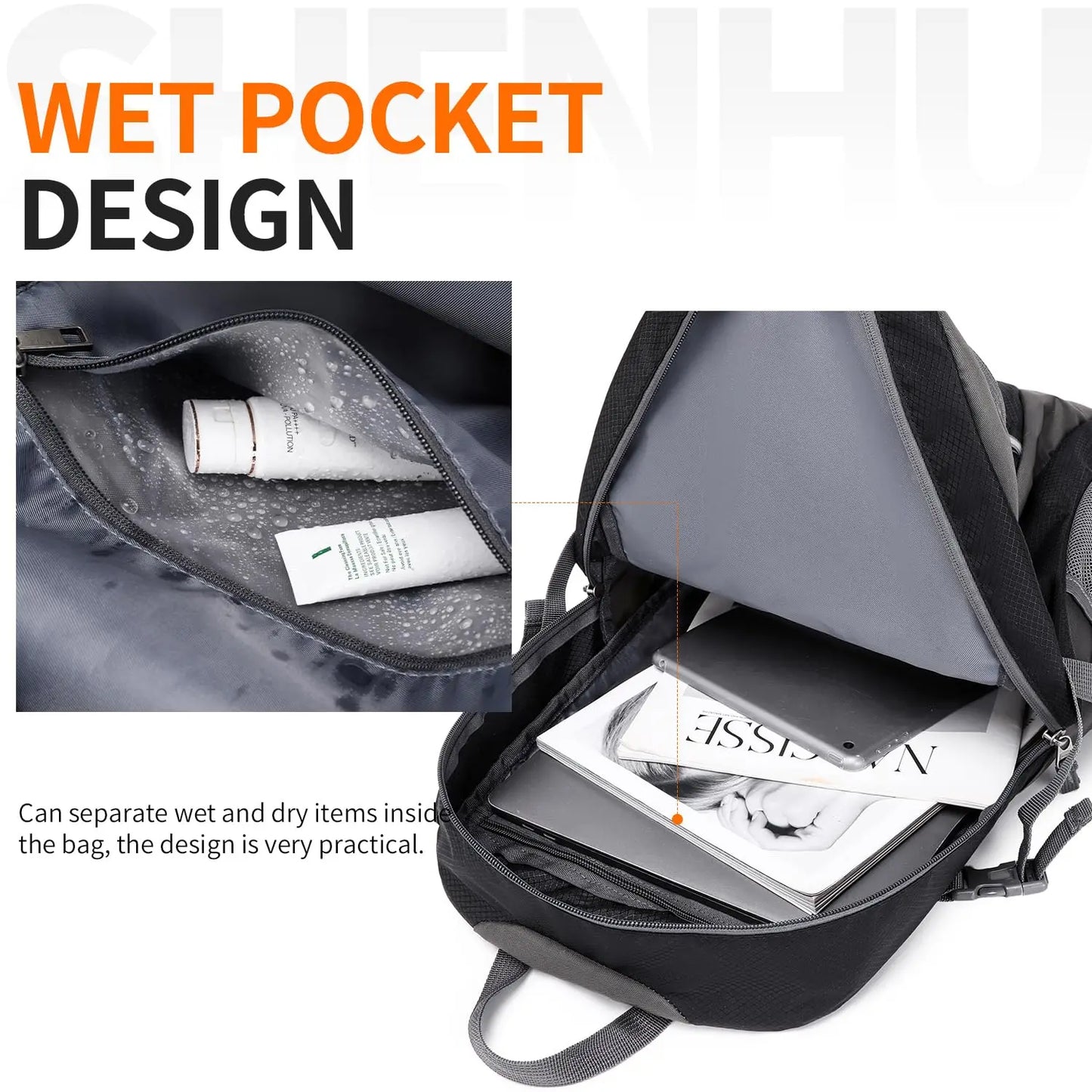 40L Hiking Backpack Lightweight Daypack Waterproof Travel Camping Backpack for Men Women Sport Packable