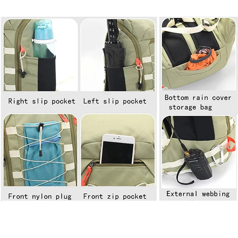 40L Men's Unisex Waterproof Backpack Travel Sports Bag Pack Outdoor Hiking Climbing Camping Rucksack For Male Women Female