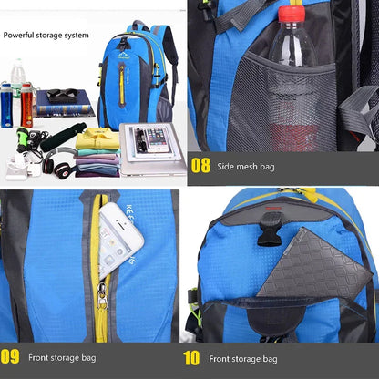 40L Unisex Men Backpack Waterproof Hiking Mountaineering Backpacks Outdoor Sports Travel Pack Camping Climbing Bag For Male 2024