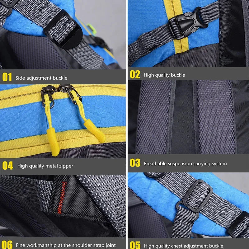 40L Unisex Men Backpack Waterproof Hiking Mountaineering Backpacks Outdoor Sports Travel Pack Camping Climbing Bag For Male 2024
