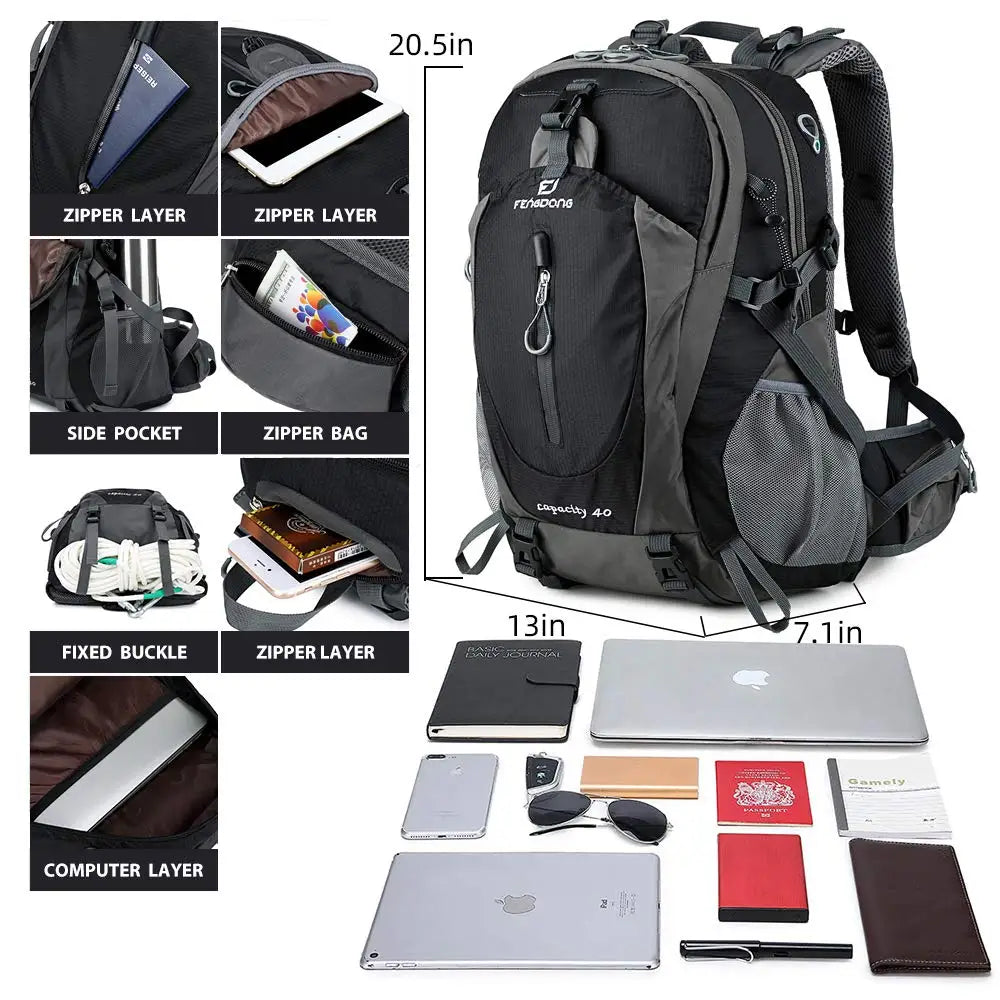40L Waterproof Lightweight Hiking Backpack Camping Backpack Travel Backpack for Men Women