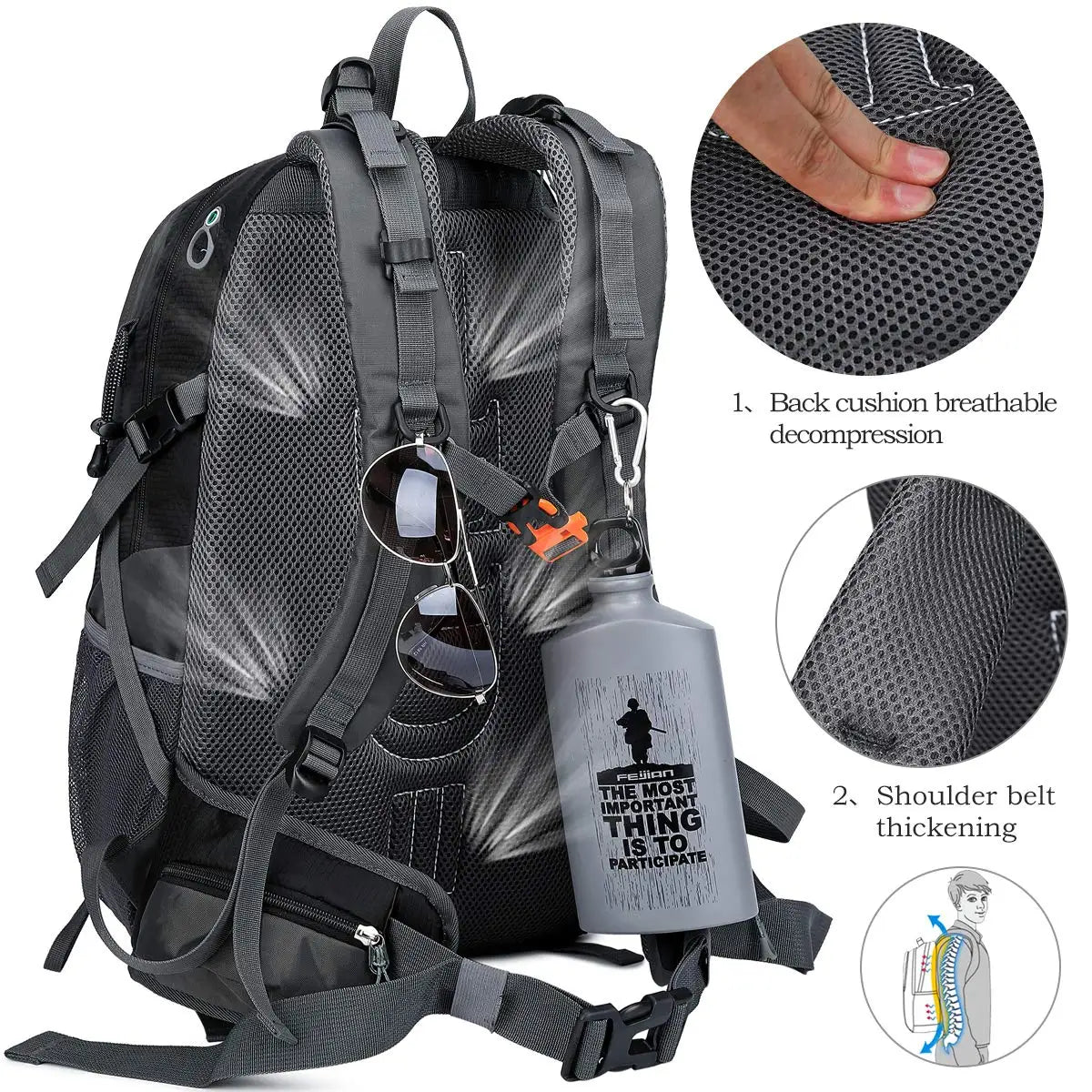 40L Waterproof Lightweight Hiking Backpack Camping Backpack Travel Backpack for Men Women