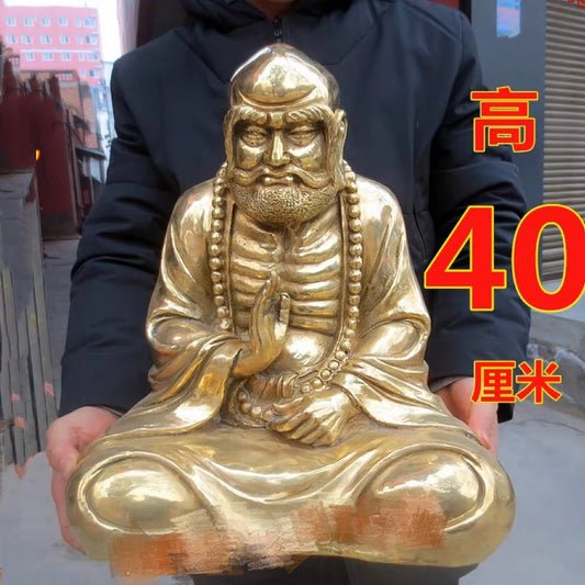 40cm large Buddhism Taoism Zen Tao Dharma Bodhidharma buddha God COPPER Sculpture statue HOME temple protection 50% OFF