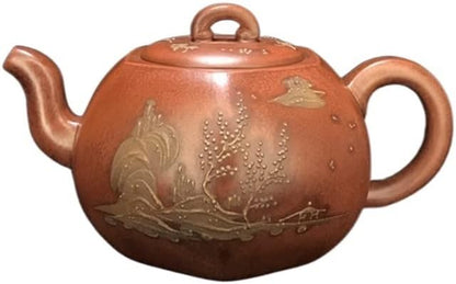 ADUH Chinese Yixing Teapot Handmade Zisha Blend Hexagonal Teapot 450ml