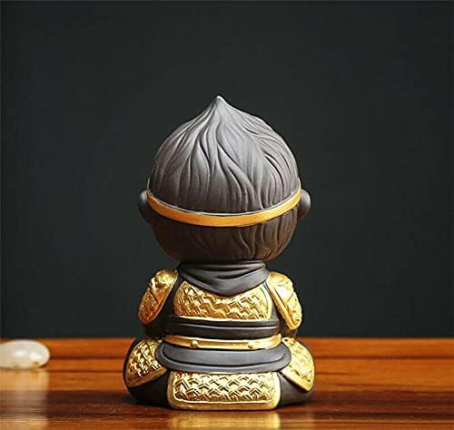 EatingBiting Chinese Zisha Tea Pet Chinese Purple Clay Decoration Monkey King Kung Fu Tea Set Monkey King Tea Pet for Home Tea Tray Decor