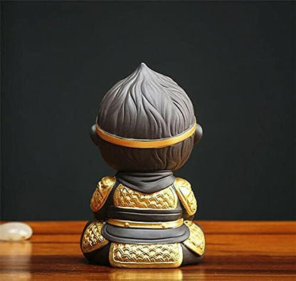 EatingBiting Chinese Zisha Tea Pet Chinese Purple Clay Decoration Monkey King Kung Fu Tea Set Monkey King Tea Pet for Home Tea Tray Decor