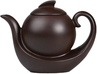 Slowtee Handmade Purple Clay Teapot, Traditional Chinese Kungfu Zisha Tea Kettle for Tea Table, Tea Ware Accessories for Enjoying Tea Ceremony, 15cm x 12cm(5.9in x 4.7in)