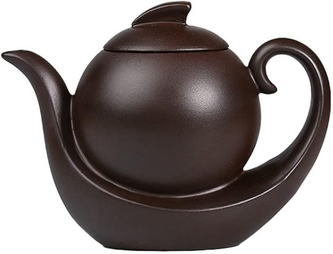 Slowtee Handmade Purple Clay Teapot, Traditional Chinese Kungfu Zisha Tea Kettle for Tea Table, Tea Ware Accessories for Enjoying Tea Ceremony, 15cm x 12cm(5.9in x 4.7in)