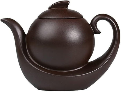 Slowtee Handmade Purple Clay Teapot, Traditional Chinese Kungfu Zisha Tea Kettle for Tea Table, Tea Ware Accessories for Enjoying Tea Ceremony, 15cm x 12cm(5.9in x 4.7in)