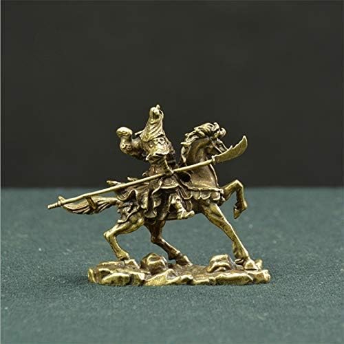 SHUTING2020 Fengshui Guan Yu Statue Chinese Guan Gong Horse Riding Bronze Statue Pure Copper Home Decoration Crafts Mini Guan Yu Statue Guan Gong Statue