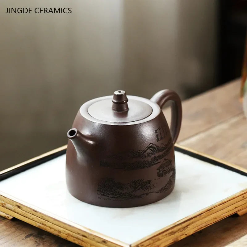 410ml Authentic Yixing Purple Clay Teapot Raw Ore Zhu Mud Filter Tea Infuser Handmade Beauty Tea Pot Chinese Zisha Teaware