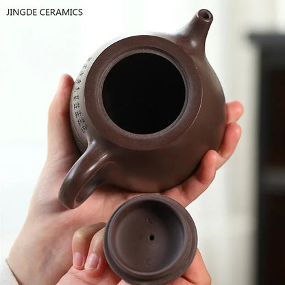 410ml Authentic Yixing Purple Clay Teapot Raw Ore Zhu Mud Filter Tea Infuser Handmade Beauty Tea Pot Chinese Zisha Teaware