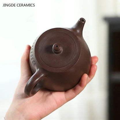 410ml Authentic Yixing Purple Clay Teapot Raw Ore Zhu Mud Filter Tea Infuser Handmade Beauty Tea Pot Chinese Zisha Teaware