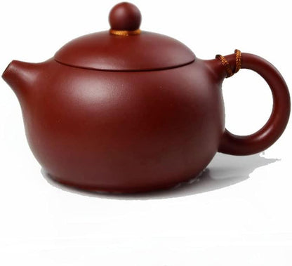 Teapot Chinese Gongfu Purple Sand Clay Red Pot Dahongpao Xishi for Loose Gongfu Tea (M Red SQ)