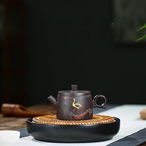 FURLOU Black Gold Sand Songhe Yannian Teapot Zisha Teapot Handmade Pot Kung-fu Teaware Purple Clay Drinkware Teapots