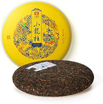 TAETEA Ripe PU'ER Tea, Aged Fermented “Xiao Long Zhu” Puerh Pu erh Tea Cake Black Tea for Daily Drink and Gift (357g/12.59oz)