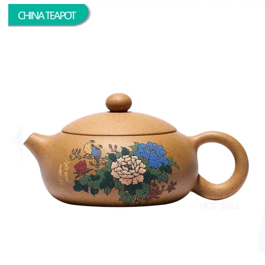 180ml Chinese Yixing Purple Clay Teapots Raw Ore Section Mud Flat Xishi Tea Pot Handmade Filter Zisha Kettle Household Drinkware
