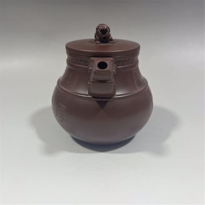 ADUH China Yixing Teapot Handmade Zisha Pot Flat white tiger pot Zisha pot Da Bin 450ml