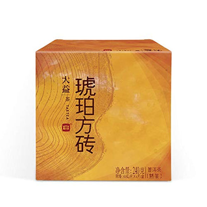 TAETEA Instant Puerh Tea Powder, Pu'er Tea Crystals, 14 Sticks 14g, Sugar Free, Zero Fat, Low Carb, Low Calorie Powdered Puer Tea for Hot & Cold Beverages